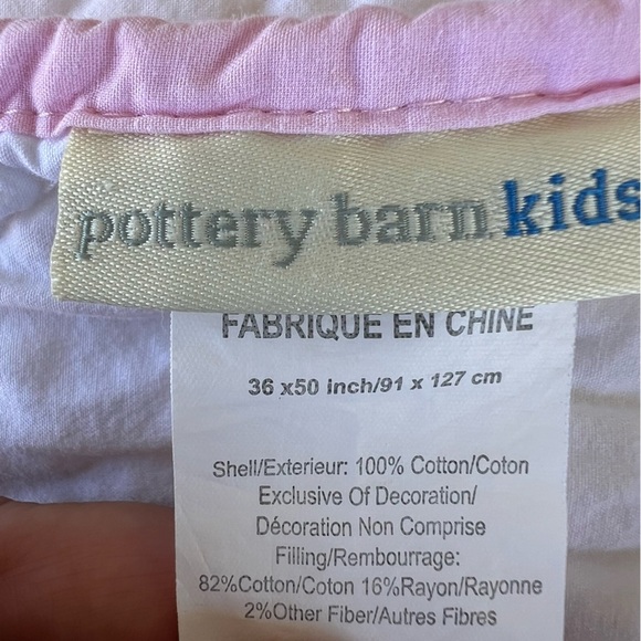Pottery Barn Kids Pearl Dot Embroidered Crib Bedding Set Light Pink GUC - Picture 12 of 16